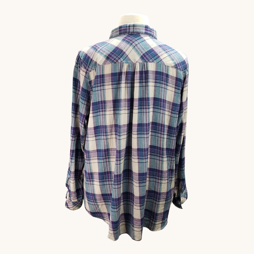 Relativity Plaid Shirt Womens SZ 3X NWT Long Sleeve Button Down Top Lightweight - Picture 2 of 15